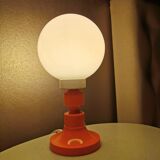 Retro table lamp of the 70s white orange