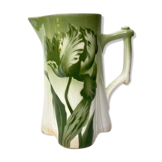 Antique Longwy Tulip Pitcher