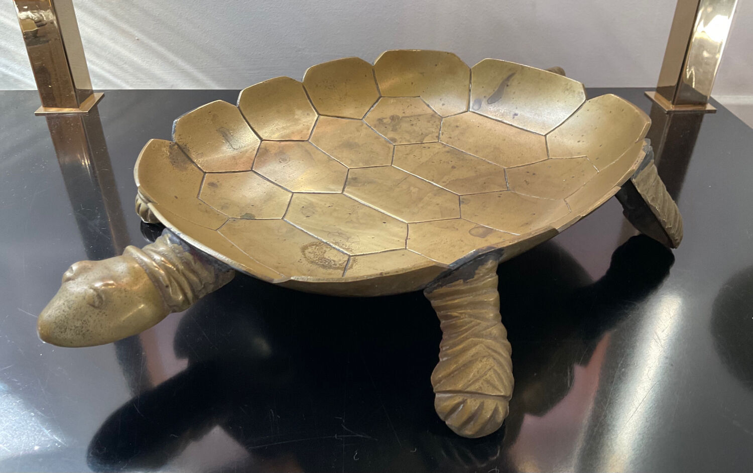 Vintage turtle pocket in solid bronze