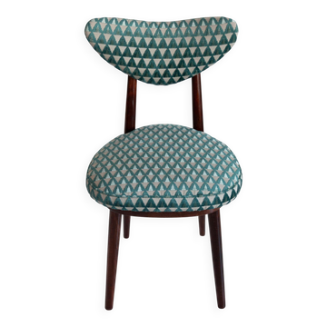 Mid-Century heart-shaped armchair in Amuleto green velvet, Europe, 1960s