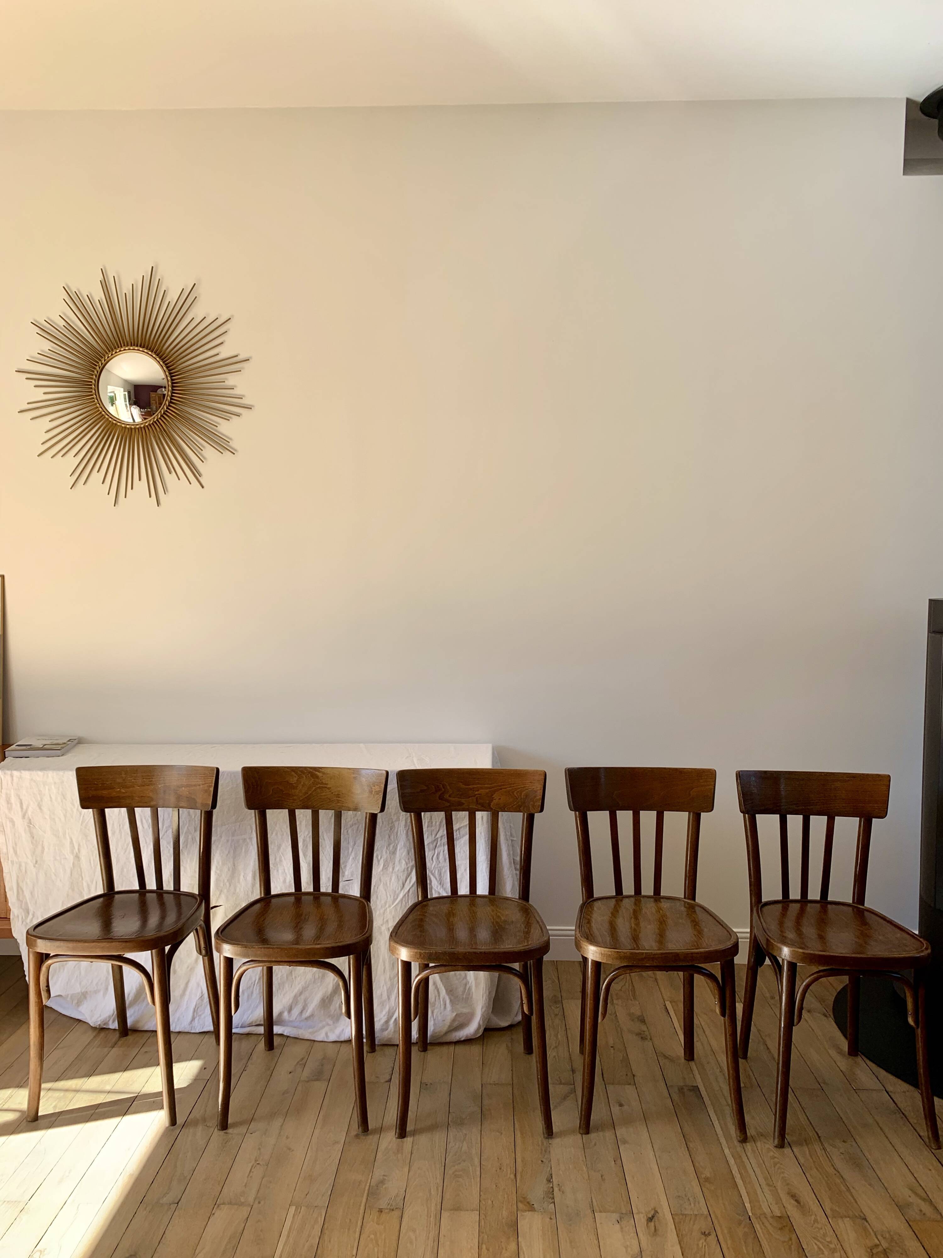 set of 6 bentwood bistro chairs from the 1950s