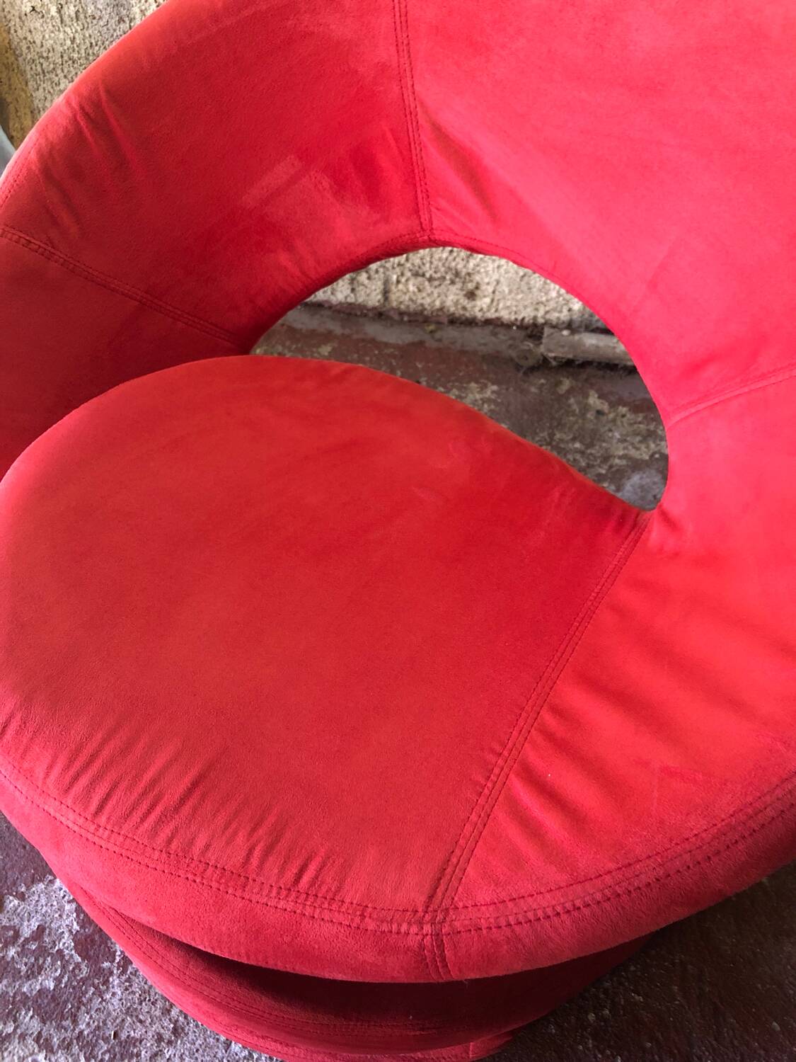 Jaymar Sculptural Post Modern Armchair with Red Spiral Ribbon, 1980s