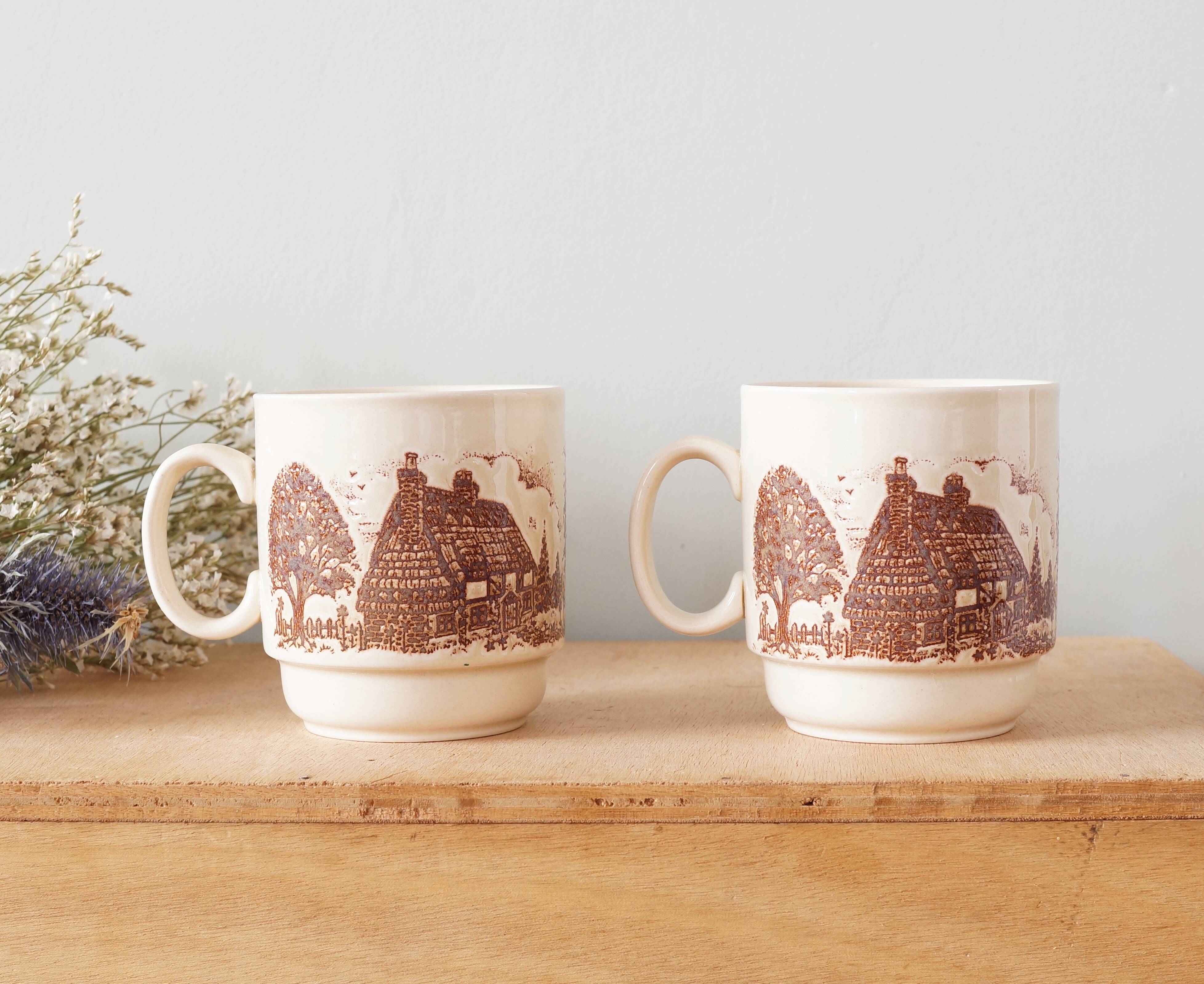 Pair of stoneware cups Made in England