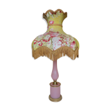 Opaline and gilt bronze lamp with Victorian lampshade