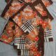 Vintage 70s flower power napkins, set of 12.