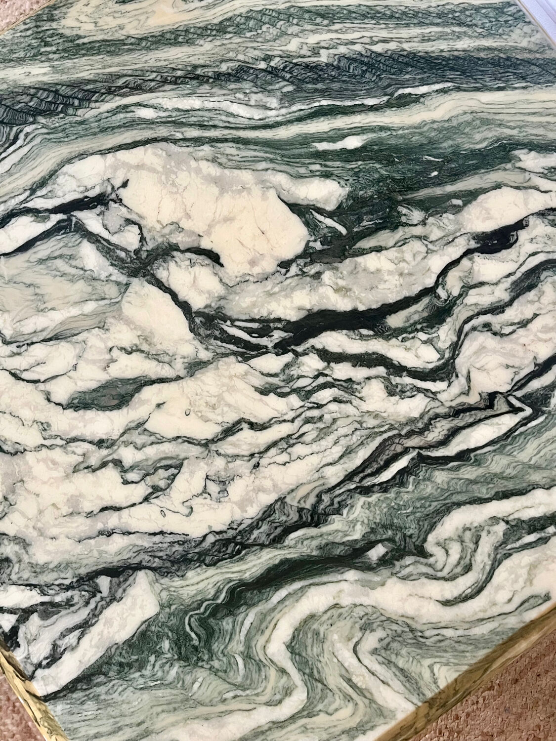 Octagonal marble coffee table