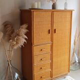 Armoire en rotin vintage