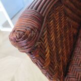 Woven rattan armchair, 1980s