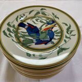 Limoges porcelain service from Hermès, Toucans collection, 1986