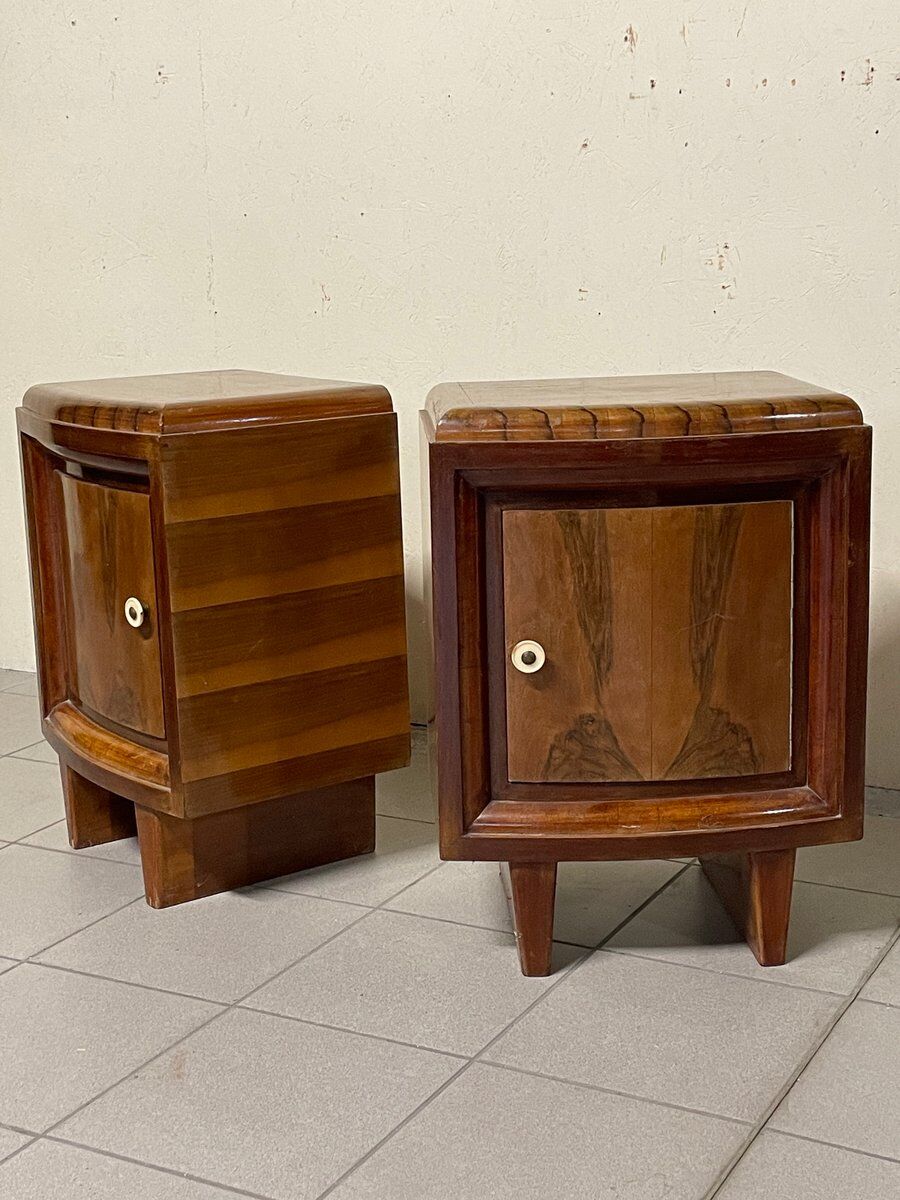 Comodini Art Déco, Italia, anni '30, set di 2
