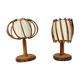 Pair of Louis Sognot rattan bedside lamps