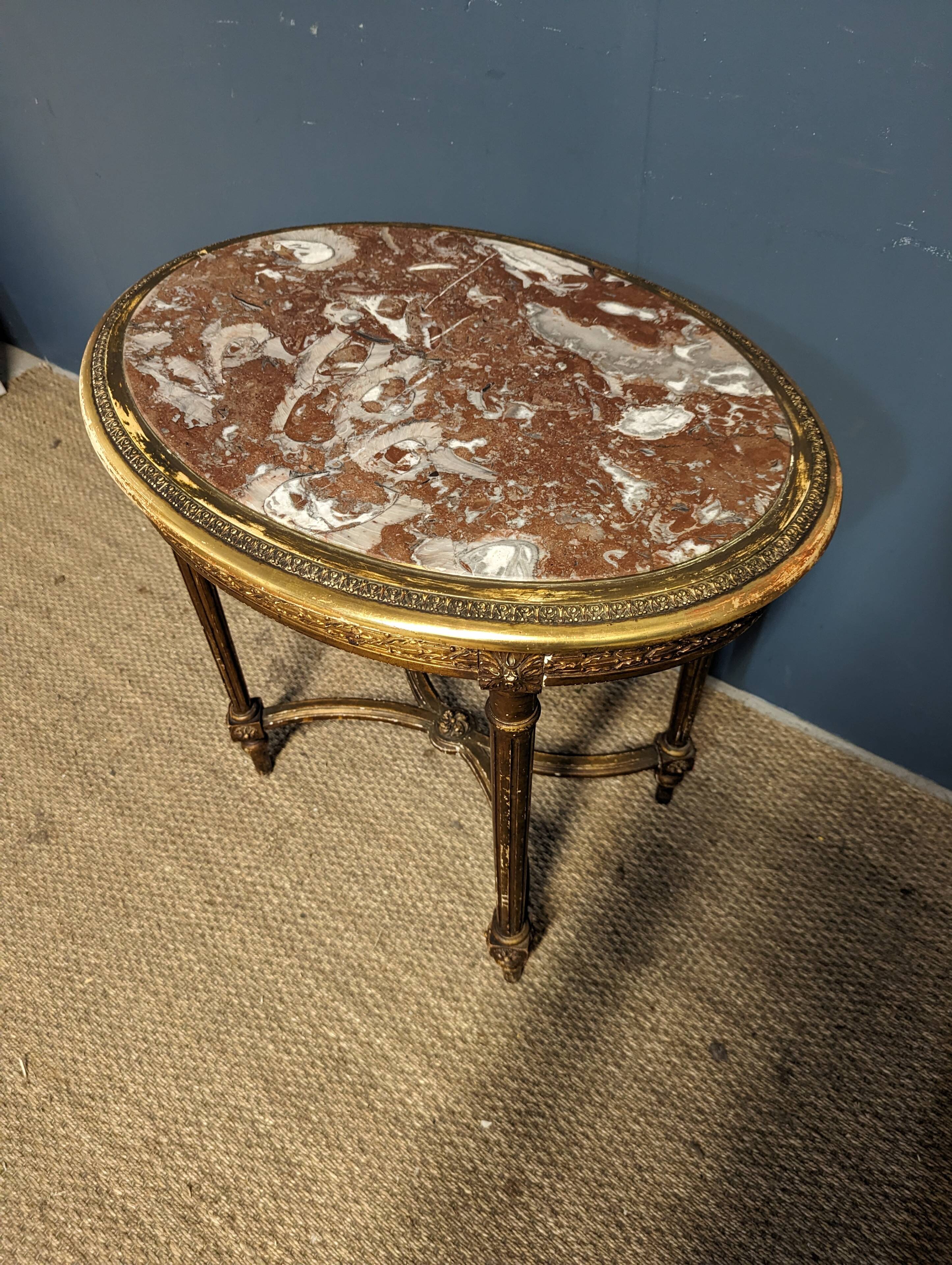 Gilded pedestal table from the Napoleon III period