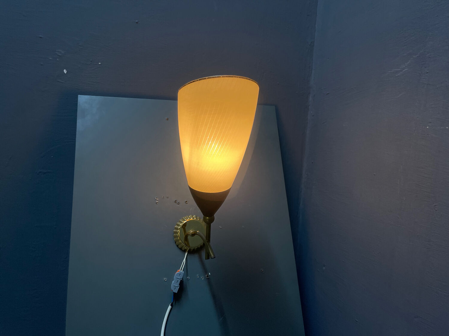 Italian Glass Brass Sconces in the Style of Stilnovo 1960’s