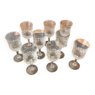Service 9 verres apéritifs cristal