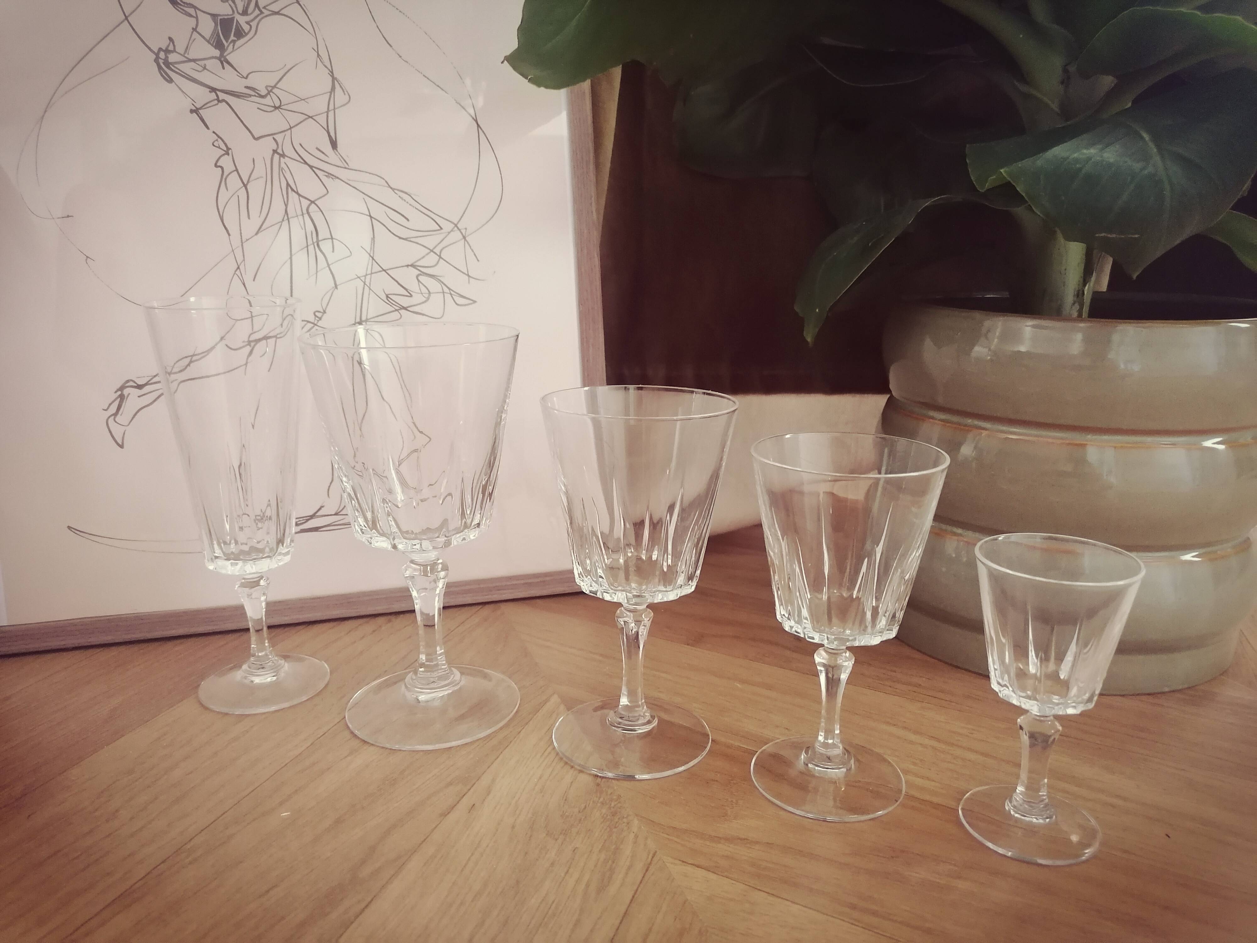 Lot verres en cristal