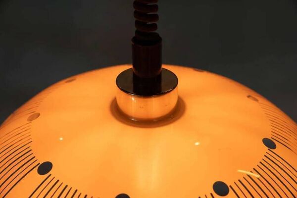 Suspension en verre de l'ère spatiale années 70, suspension en verre vintage Suède