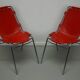 Set of Two Red Chairs by Dalvera for Les Arcs, 1960s