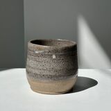 Large gray Indonesian ceramic mug