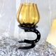 Candle holder photophore iron and amber glass vintage