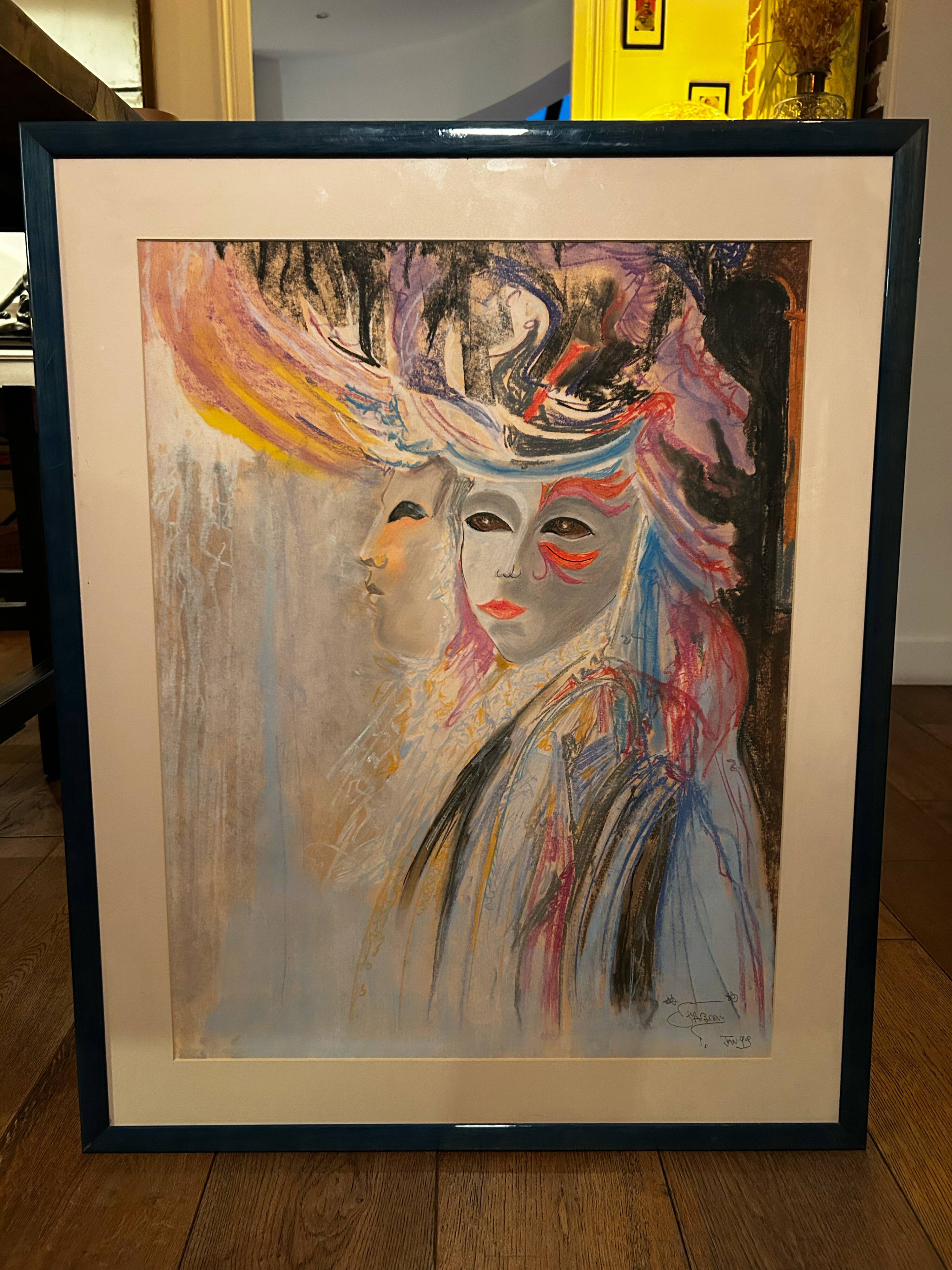 Fat pastel signed Venice Carnival