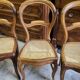 Series of 4 louis philippe walnut chairs with canning