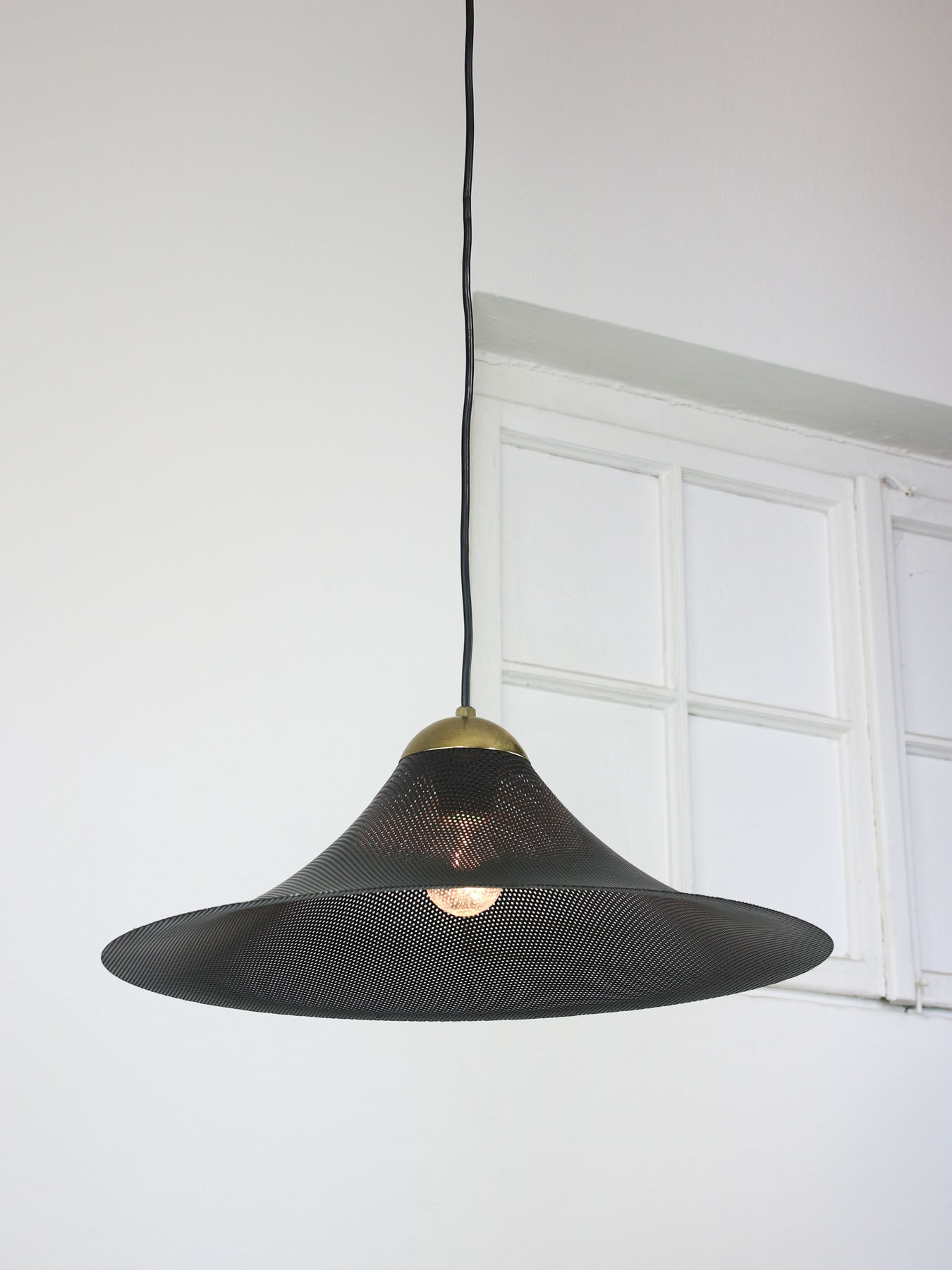 Vintage Italian Perforated Trumpet Lamp