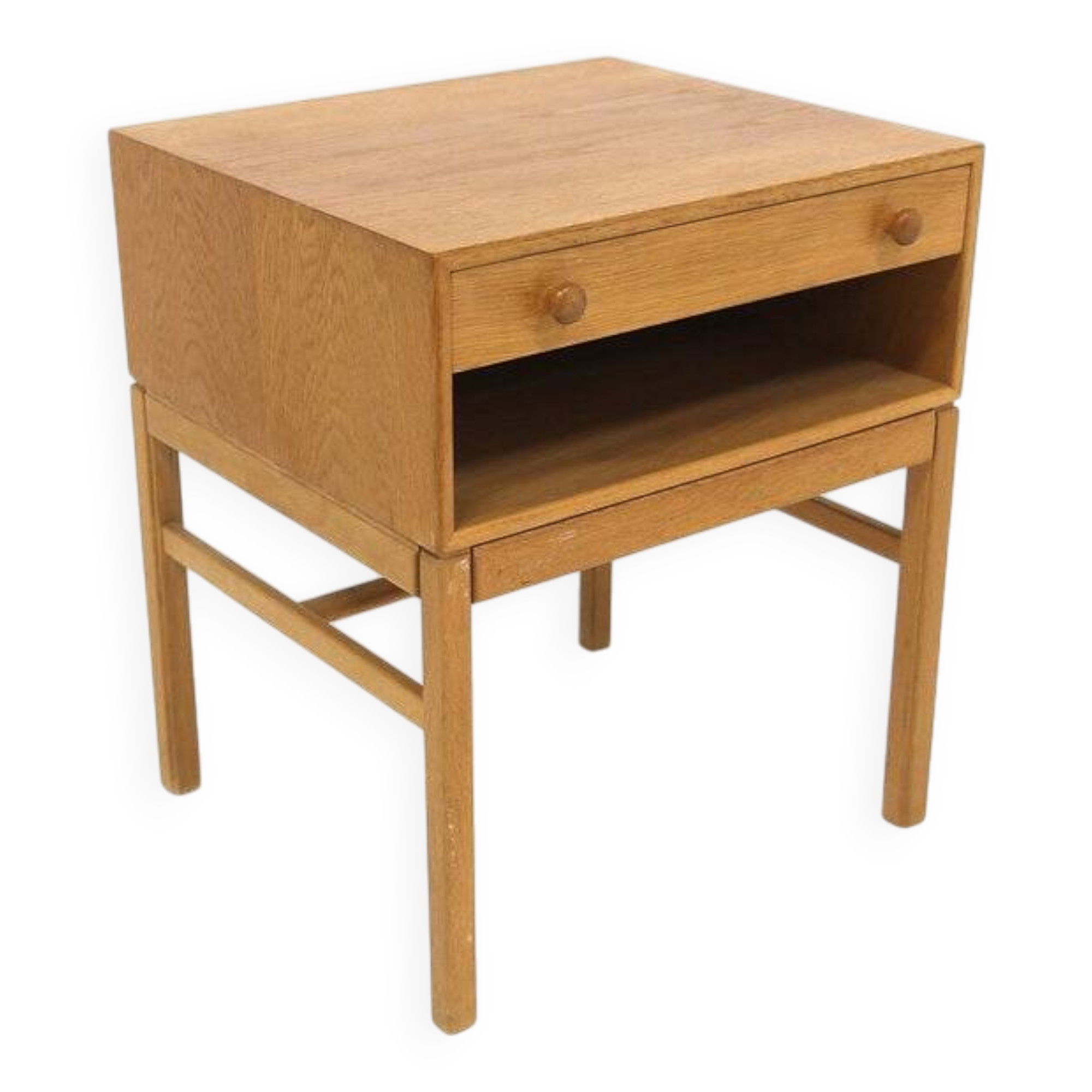 "Casino" oak bedside table, Engström & Myrstran, Sweden, 1960