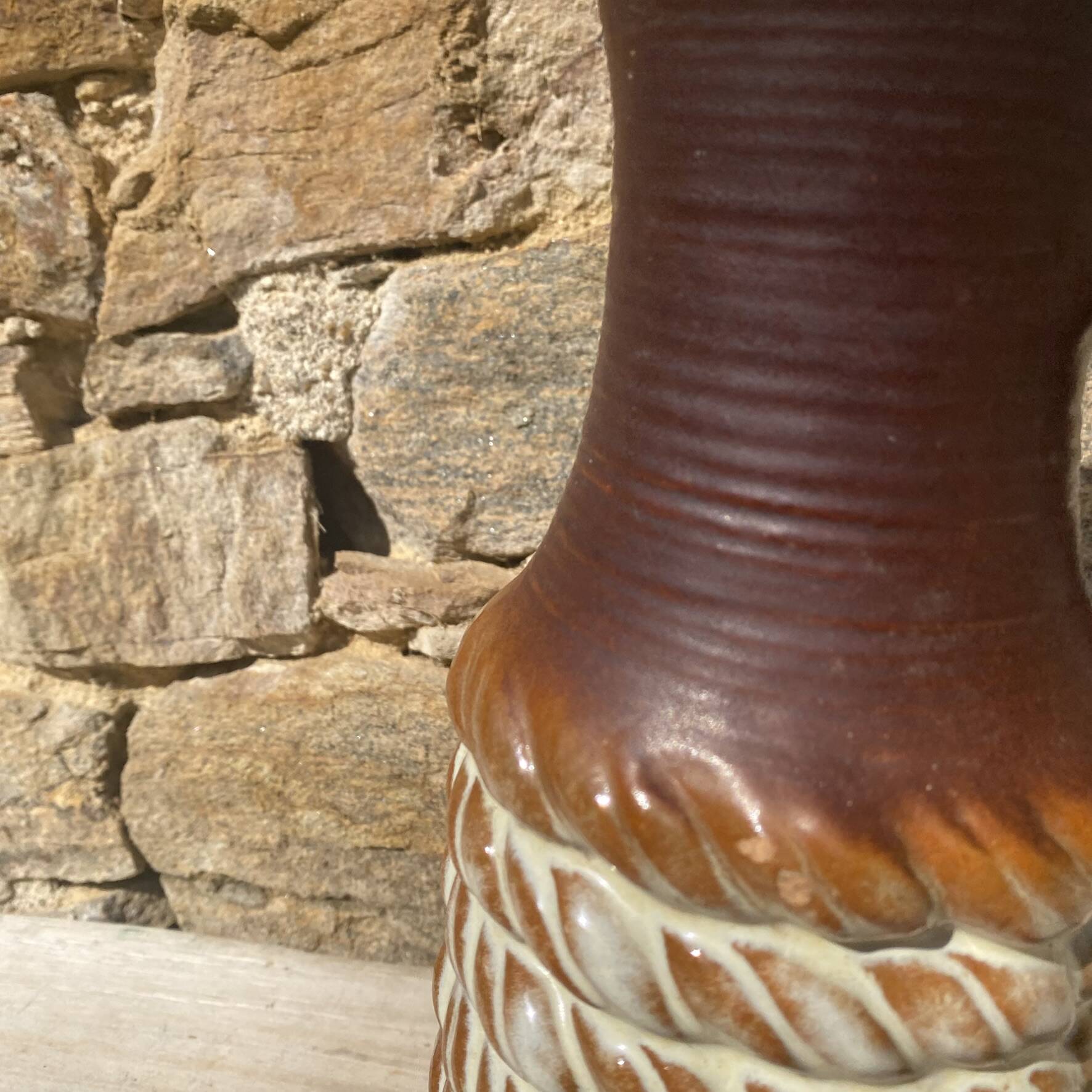 Vase en céramique West Germany effet cordage