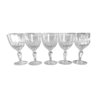 5 verres à pied vin baccarat  1919