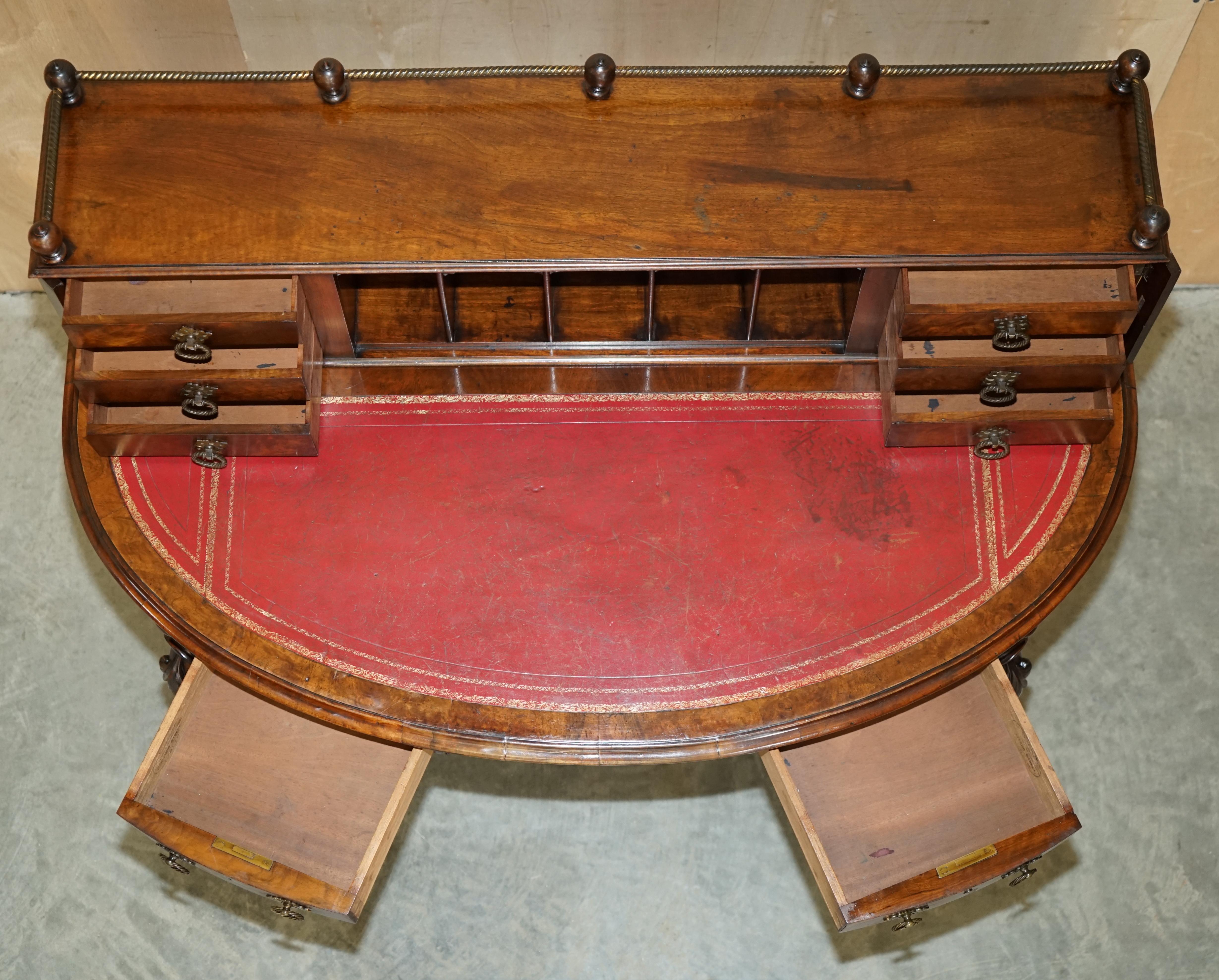 Demi-Lune Desk in Leather by Patrick Beakey Dublin circa 1850