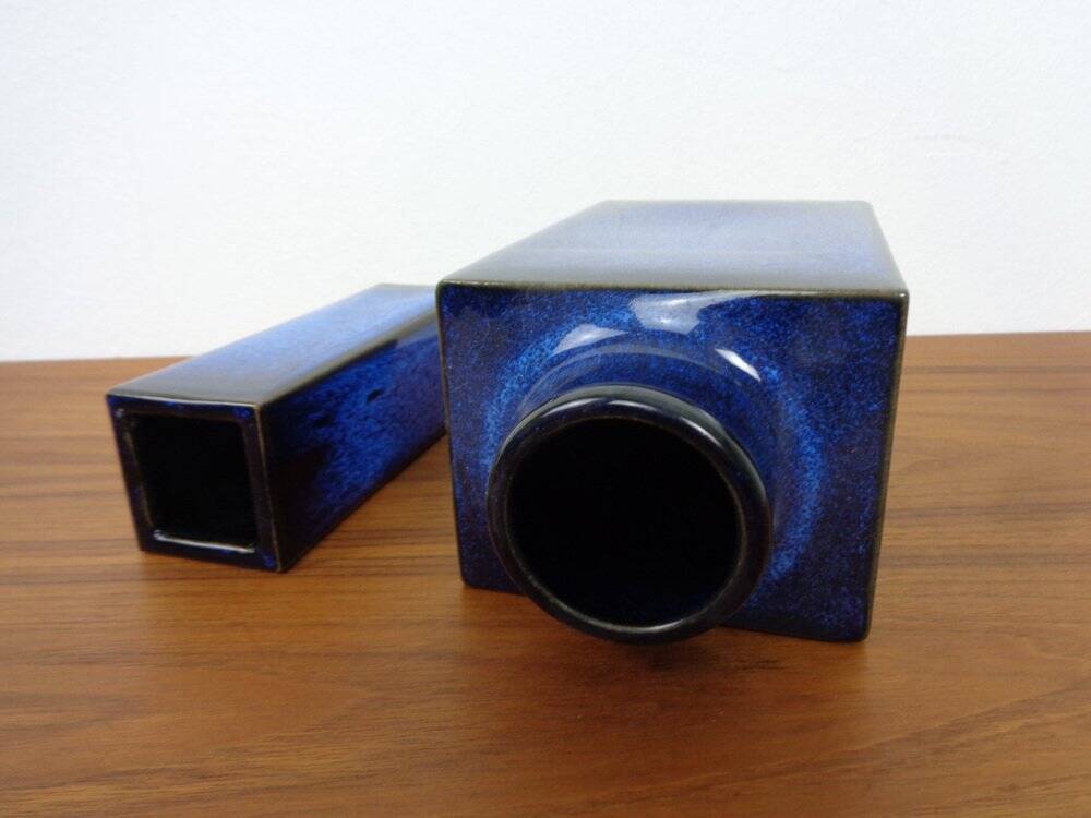 Blue Japanese ceramic vases, 1960s, set of 2