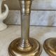 Pair of fluted column candlesticks in brass