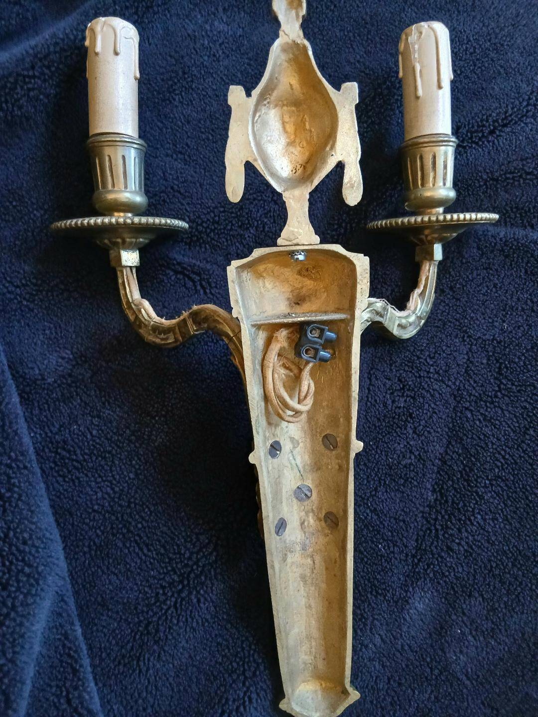 2 or 3 bronze wall lights in the Louis XVI Empire Neoclassical style.