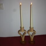 pair of heart candle holders