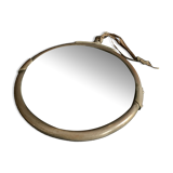 1940s Art Deco Double Sided Brass Round Wall Mirror