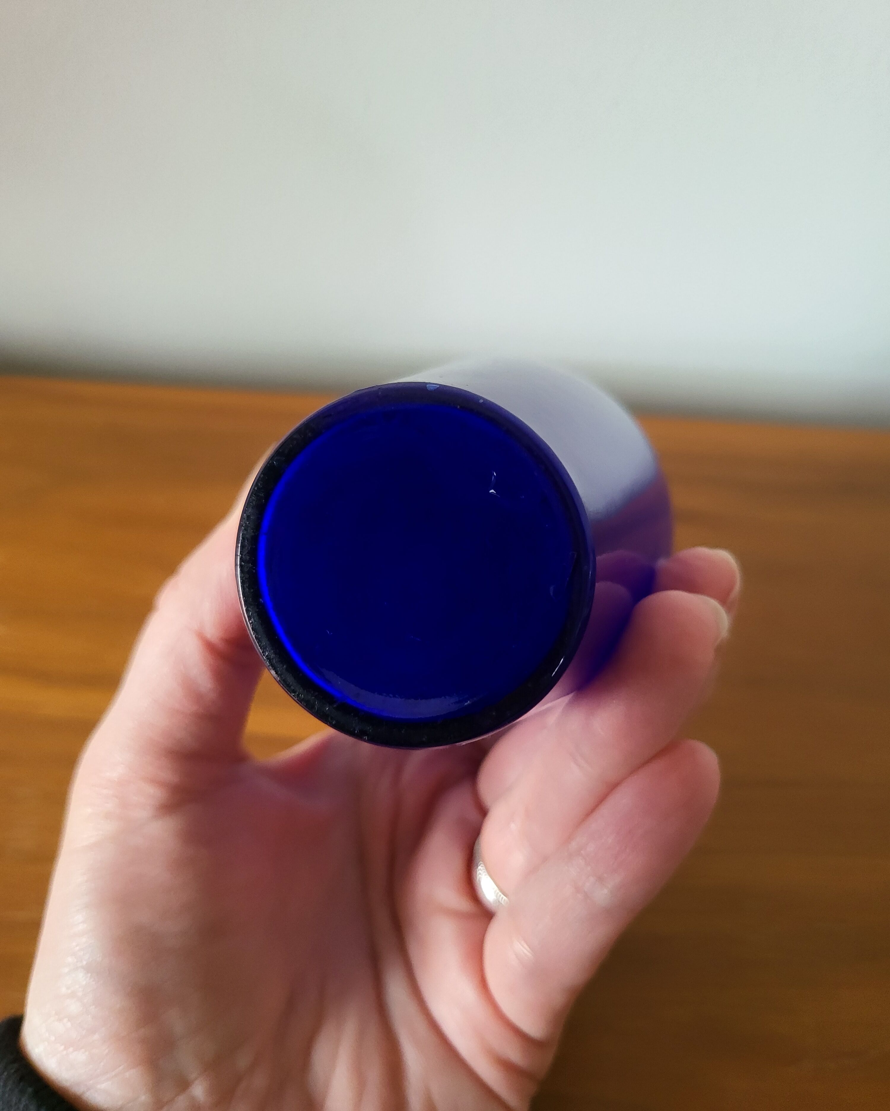Small cobalt blue glass vase