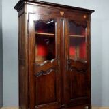 Louis XV style bookcase in walnut, oak and beech circa 1880