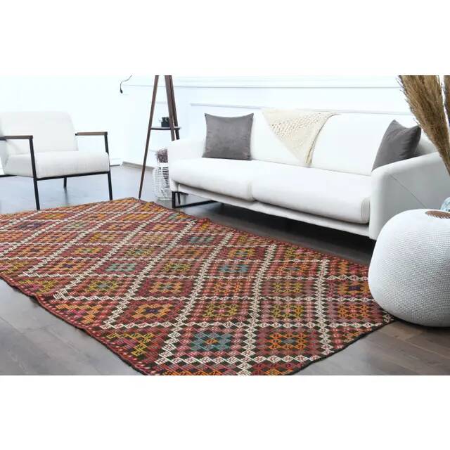 Vintage Turkish Oushak Handmade Wool Cotton Orange Area Rug 172x320