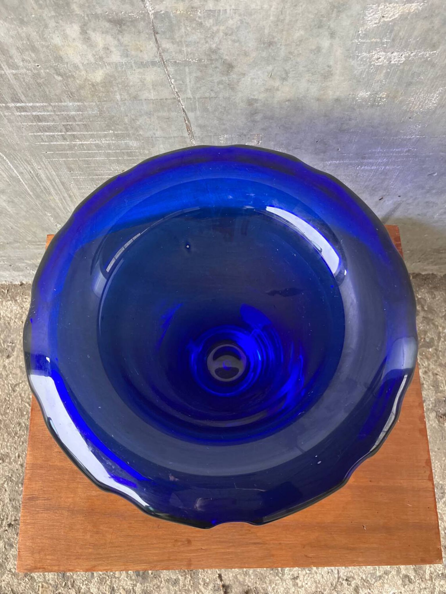 Large blue Murano glass vase 1960s