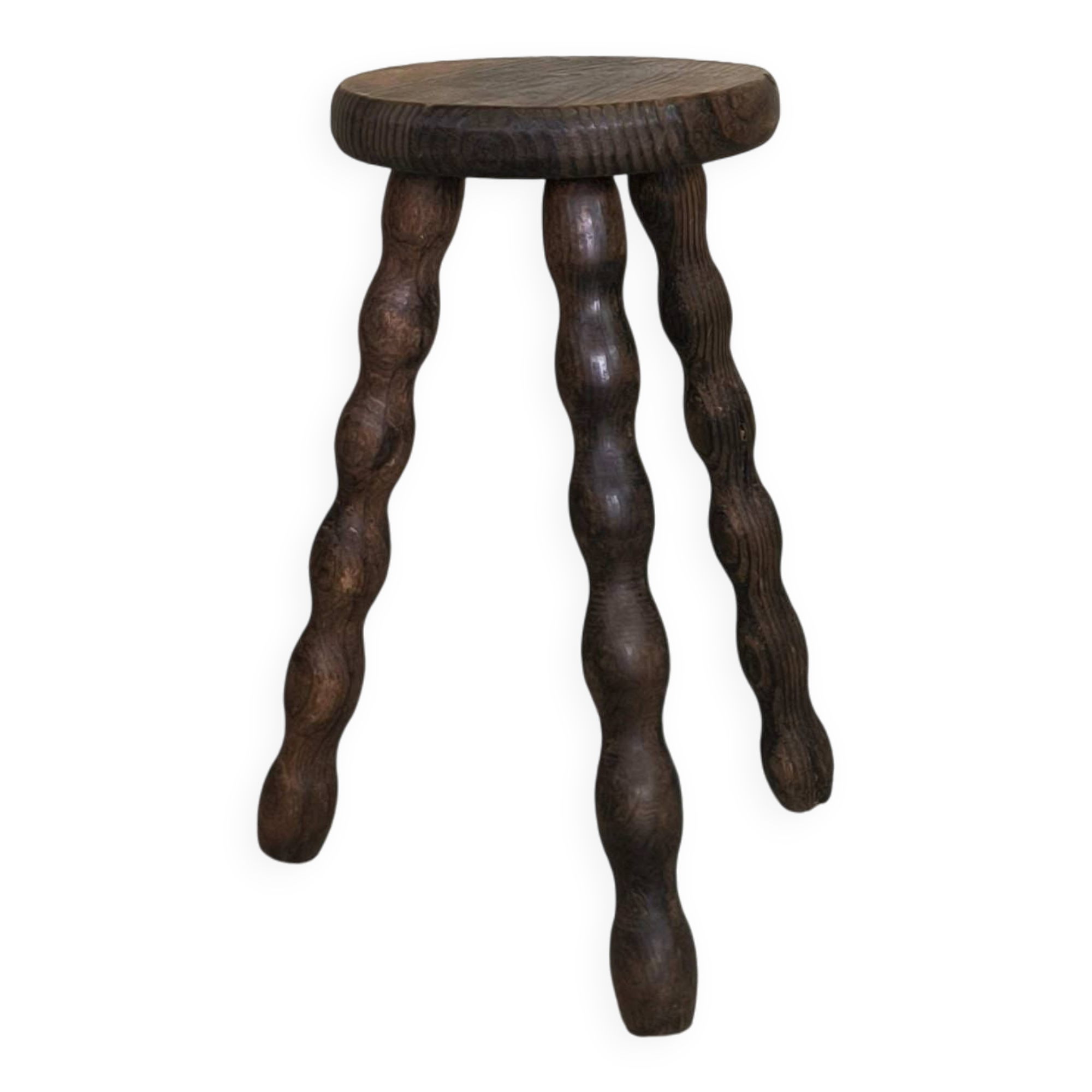 Tabouret vintage tripode pieds perlés