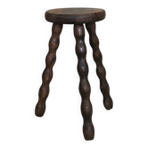 Vintage tripod stool with beaded legs