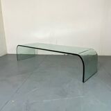 Italian Modernist Glass Waterfall Coffee Table by Angelo Cortesi for Fiam, 1980s