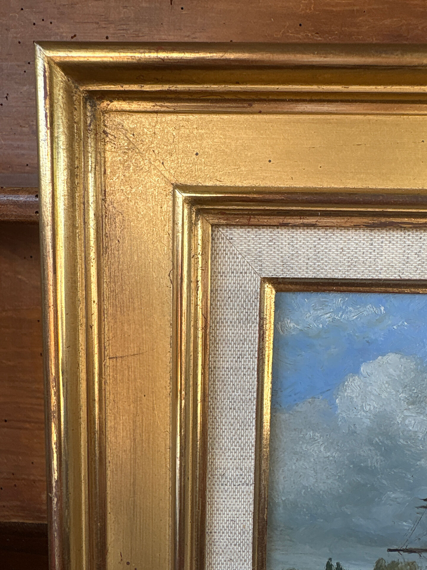 Table by Gérard Roux known as "Rouxe" – Animated marine scene, oil on canvas.