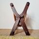Foldable magazine rack in wood and jute fabric - brutalist