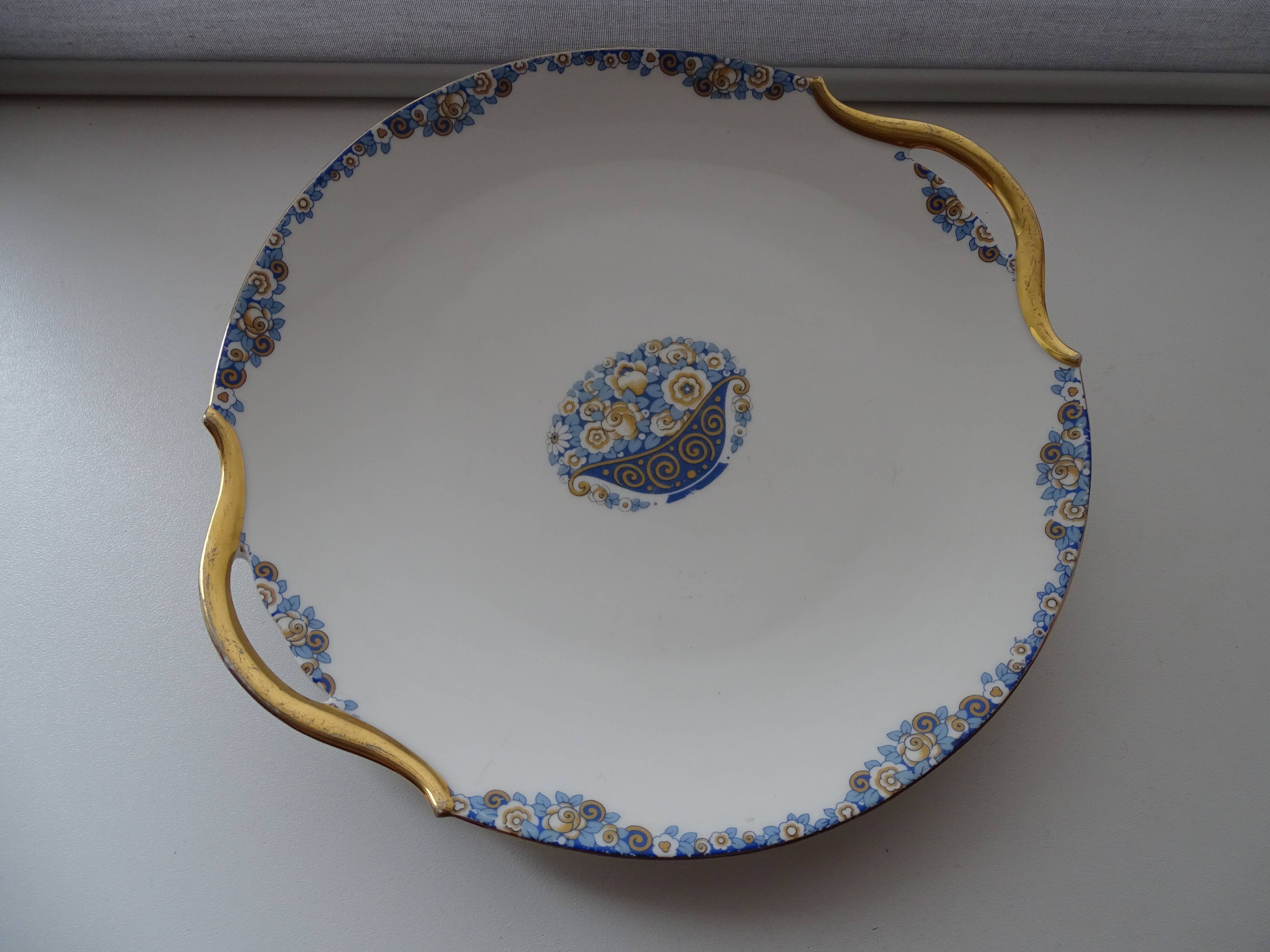 Dessert service porcelain Limoges Union Art Deco 9 people