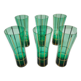 6 verres à orangeade vert émeraude