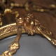 Shell chandelier 1900, frosted glass engraved and bronze