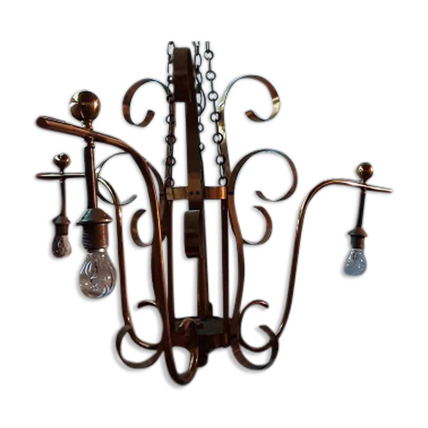 Gilded metal chandelier