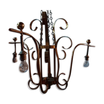 Gilded metal chandelier