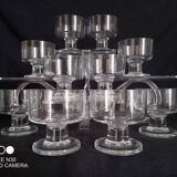 Set of 10 Art Deco crystal footed cups